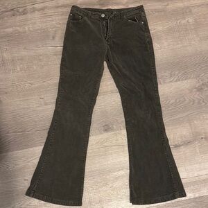 Olive Corduroy Flare Pants